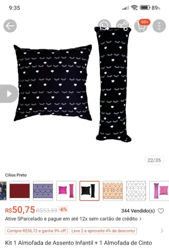 Almofada e protetor para cadeirinha de carro