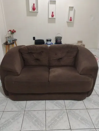 Sofá tecido sued 2 e 3 lugares 350,00