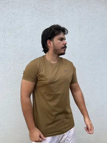 Camiseta masculina 100% algodão de luxo