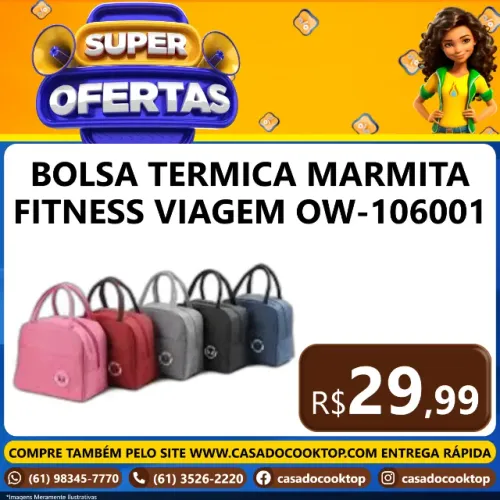 BOLSA TERMICA MARMITA FITNESS VIAGEM OW-106001