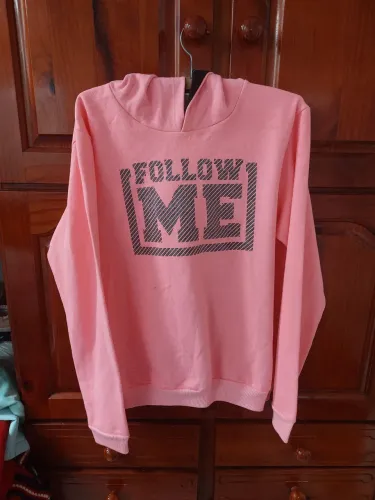 Moletom Rosa Infantil 'Follow Me' - Tamanho 16
