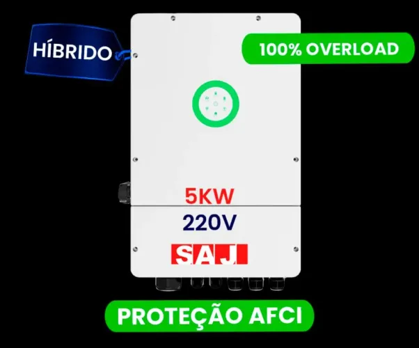 Inversor Híbrido Mono SAJ 220v 2MPPT Pra Placa Solar.