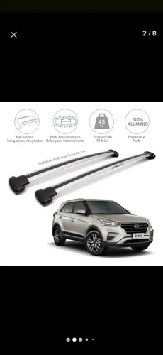 Rack travesa de teto Hyundai Creta 2017 à 2021.