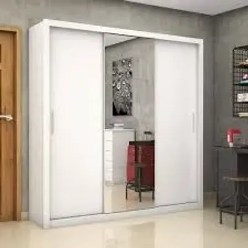 Guarda Roupa Espanha Gold 3Pts 4Gvs com Espelho Branco Carioca - Entrega Rápida! 