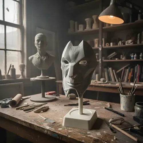 Máscara colecionável Jhin LOL impressão 3D pronta para pintar decoração