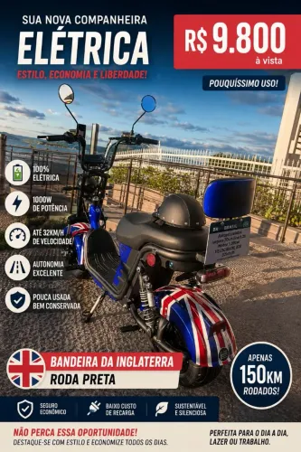 Scooter Moto Chefe Elétrica Retrô Inglaterra 