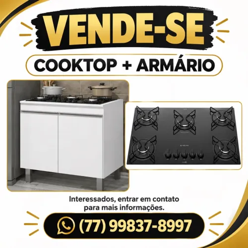 Fogão cook top + armário