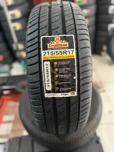 Pneu Crystone 215/55/17 Remold com borracha vipal (instalação grátis)