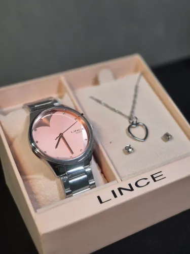 Relógio Lince Feminino + Kit Colar e Brincos | Presente Lindo