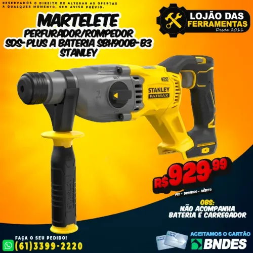 Martelete Perfurador/Rompedor SDS-PLUS a Bateria SBH900B-B3 Stanley
