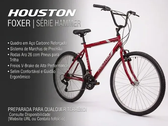 Bicicleta Houston Foxer Hammer - Aço Vermelho Metalizado