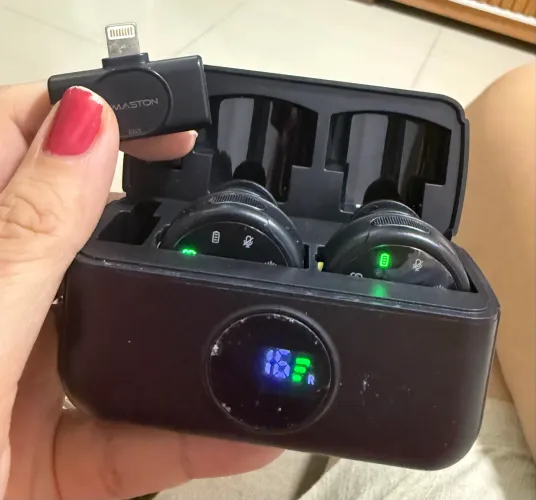 Microfone de lapela sem fio duplo Hmaston