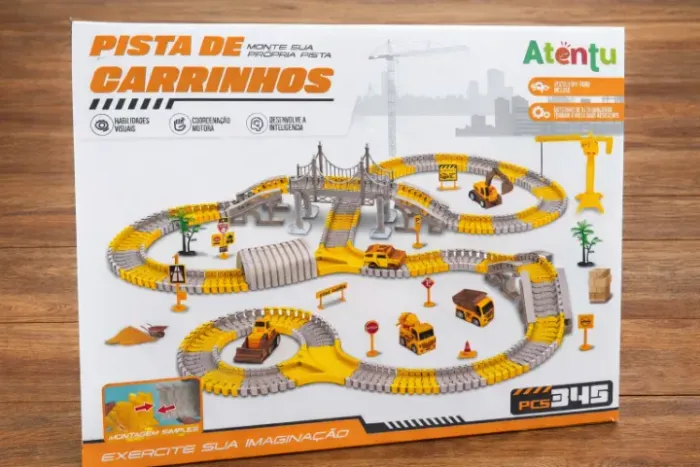 (Novo) Pista de Carrinhos Construção 345 Peças + Carrinho Automático