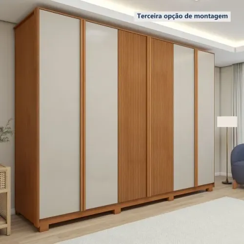 Guarda Roupa Barcelona de Casal com 6 Portas Branco