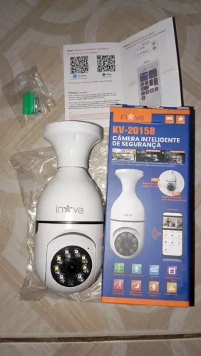 Câmera lâmpada inova wi-fi com suporte