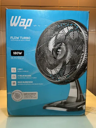 Ventilador de Mesa/Parede Wap Flow Turbo com 8 pás e 3 velocidades 180W