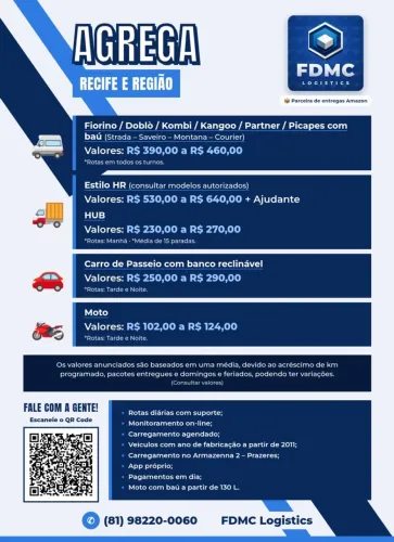 Agrega-se motorista com veículos