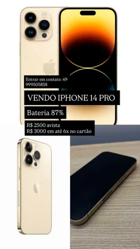 Iphone 14 Pro Dourado
