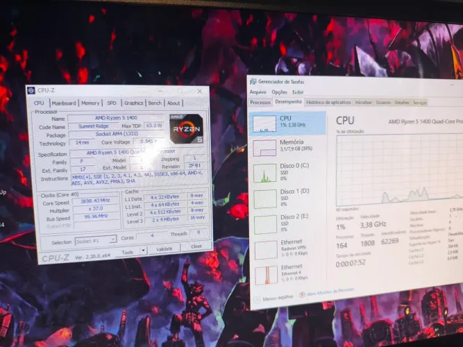 Placa Mãe Asus Prime B450M Gaming Br + Processador Ryzen 5 1400