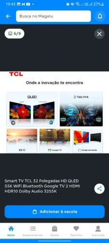 Tv TcL 32 pol lacrada na caixa