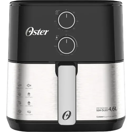 Air Fryer Oster - Fritadeira sem óleo compacta de inox 4,6 L 220v