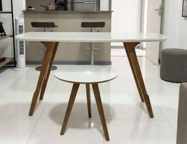 Conjunto de Aparador  moderno com mesa lateral de Apoio