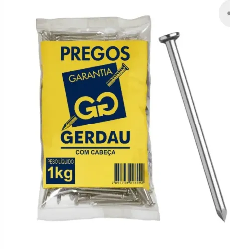 Prego com cabeça 4x6 (21x45mm) 1Kg Gerdau