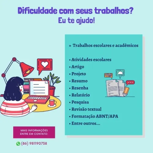 Auxílio com trabalhos escolares e acadêmicos