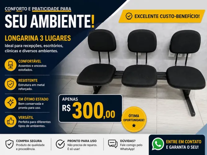 Cadeiras 3 Lugares