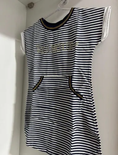 Vestido listrado Lamour com bolso - Milon