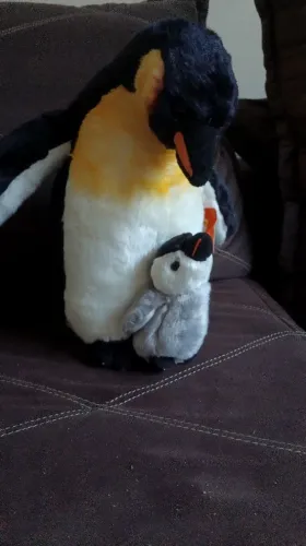 Pinguim de Pelúcia com filhote 