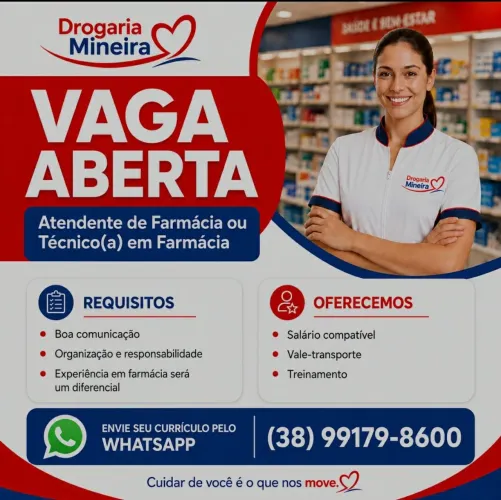 Atendente/ balconista de Farmácia - Montes Claros