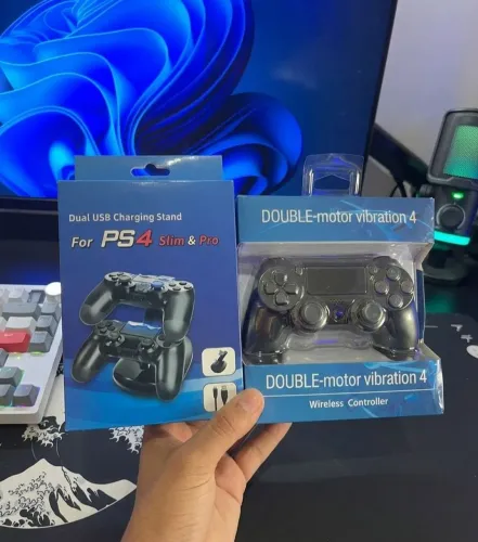 Controle de PS4 LACRADO COM BASE DE CARREGAMENTO LACRADO