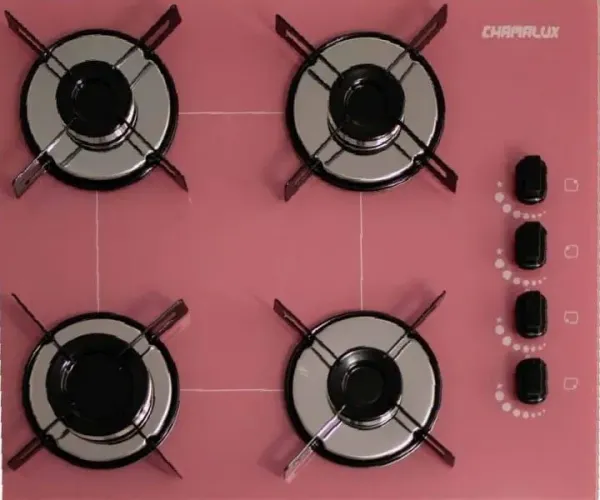 Vendo cooktop 4 bocas cor rosa