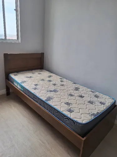 KIT QUARTO DE SOLTEIRO - CAMA + ARMÁRIO + CRIADO-MUDO
