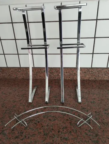 Suporte piso para papel higiênico metal cromado