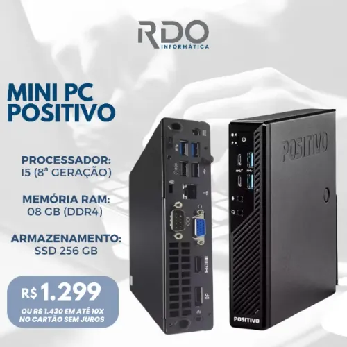 Mini PC Positivo i5 8ª Geração 8GB RAM SSD 256GB - Computador ideal para empresas!