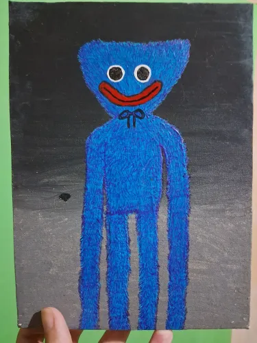 Quadro Artesanal do Huggy Wuggy de Poppy Playtime