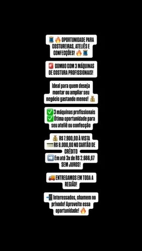 Combo máquinas de costura