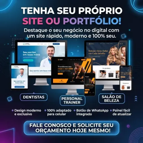 Criação de Sites Profissionais, Portifólios, Aplicativos e Sistemas de Gestão