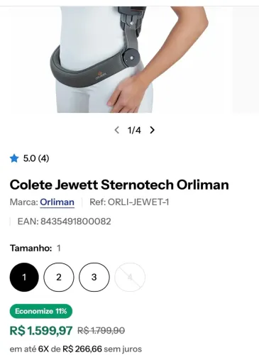 Vendo Colete Jewett Sternotech Orliman