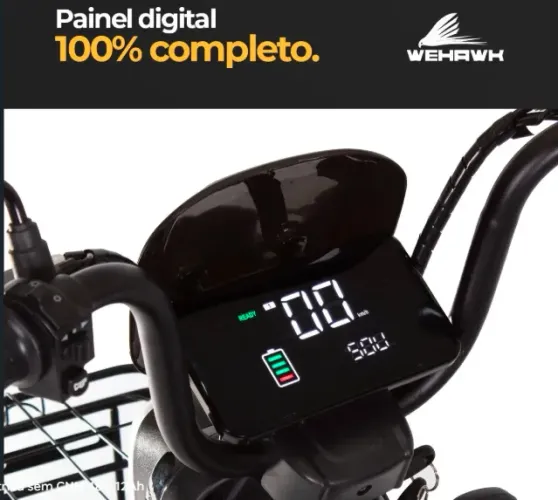 Bicicleta Elétrica 500W Prime WeHawk Moto Elétrica sem CNH 48V 12Ah