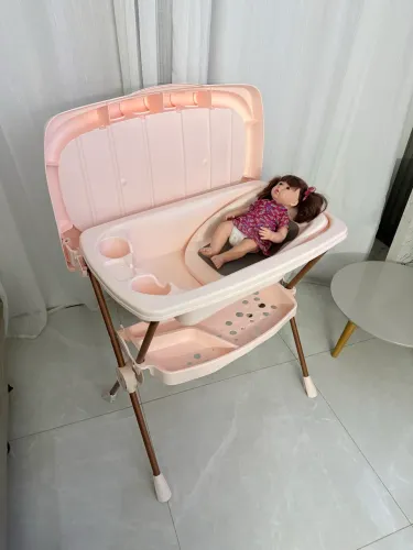 Banheira de bebê galzerano Acqua premium rosa com redutor, até 2 anos ou mais