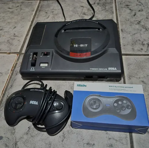 Sega mega drive completo cheio de jogos