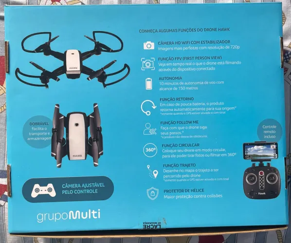 Drone Hawk GPS Novo na Caixa com Câmera HD e GPS