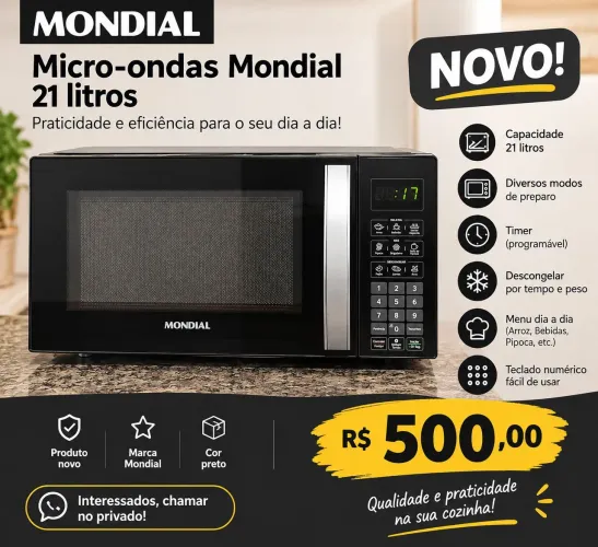 Microondas 21 litros Novo