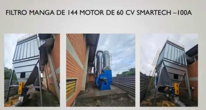 Filtro de manga de 144 motor de 60cv smarttech