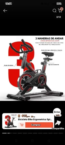 Bicicleta Bike Ergometrica Spinning Academia Fitness Profissional 120kg