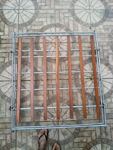 Bagageiro de teto retrô (universal) madeira e metal