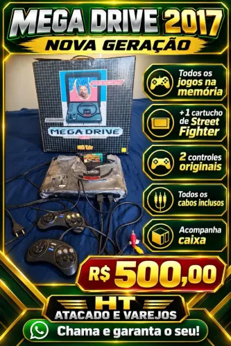 Vendo Mega drive 2017 nova geração com todos os jogos na memória mais um cartucho 